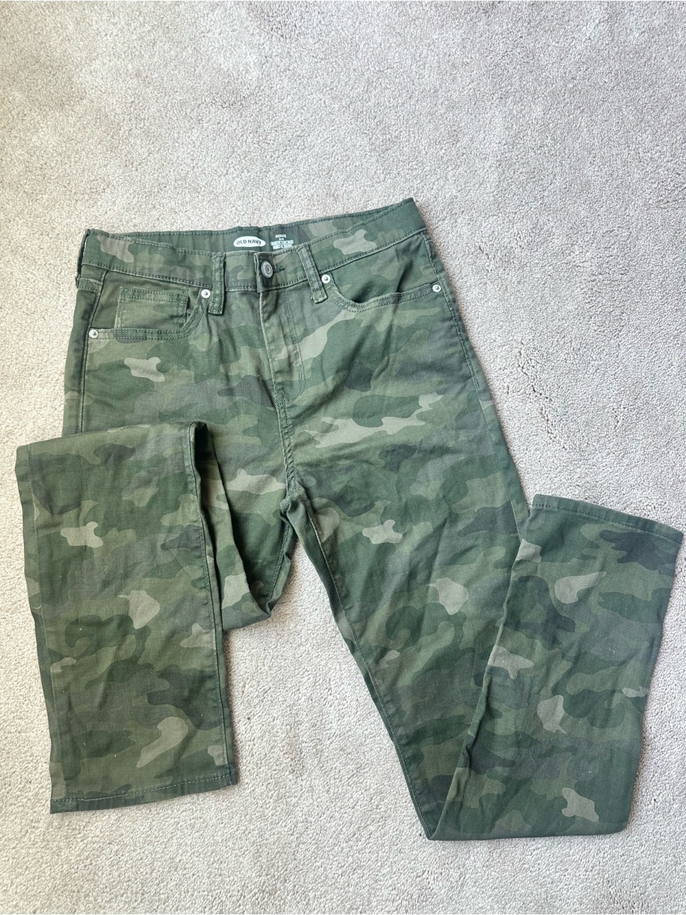 Old Navy Olive Green Camo Slim Karate Slim Flex Max Boys Size 14